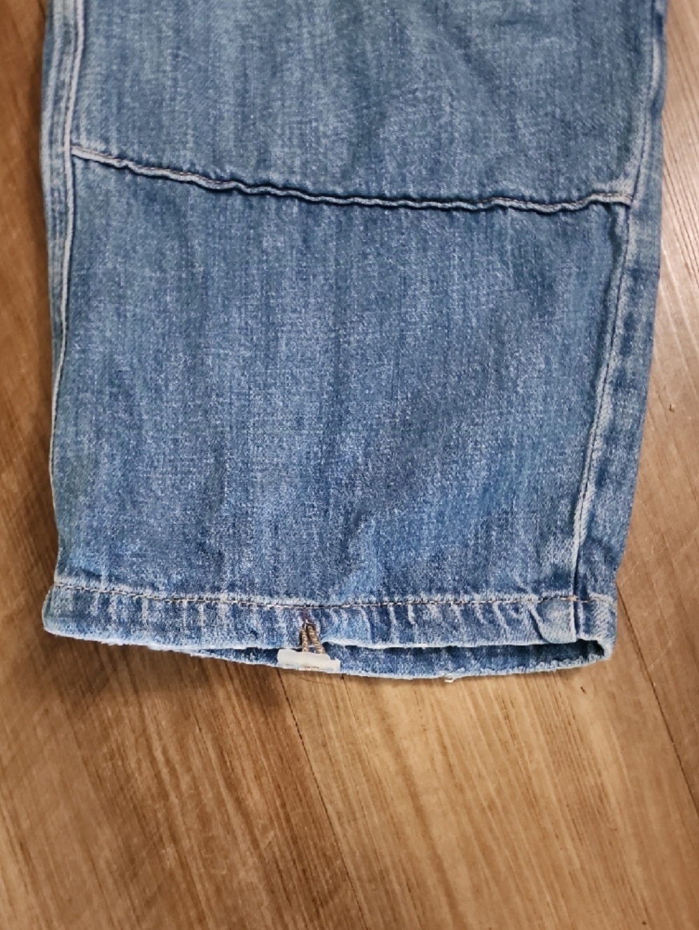 We The Free Free People Light Wash Cargo Jeans Relaxed Drawstring Waist Wide Leg - Picture 2 of 11